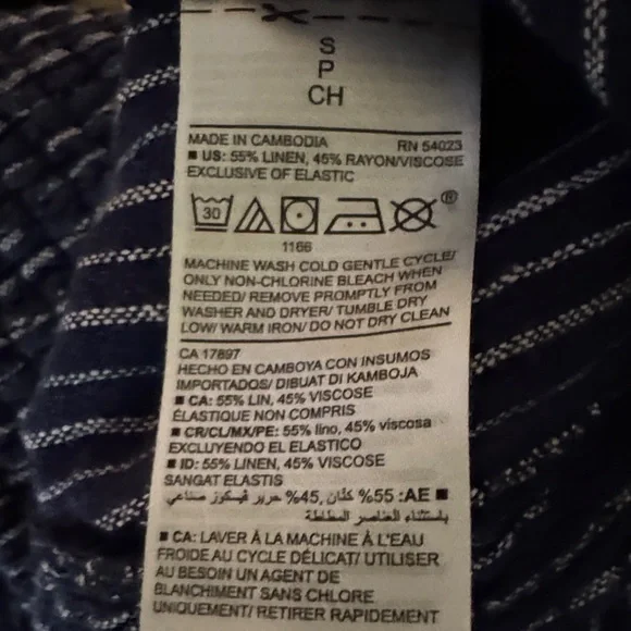 Old Navy Blue & White Striped Linen-Blend Jumpsuit – Size S - Picture 9 of 9